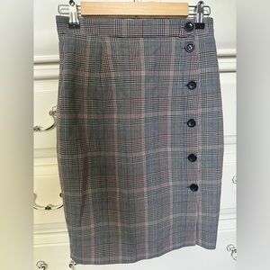 H&M Plaid Pencil Skirt, Size 2
